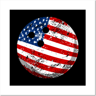 Bowling American Flag 4Th Of July Posters and Art